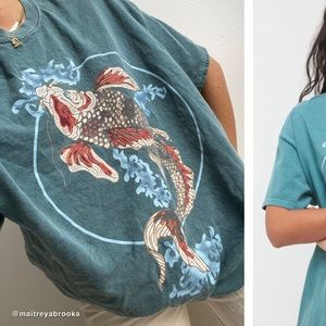 UO Koi fish tee NWT